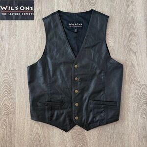 Wilson Black Leather Vest for Men